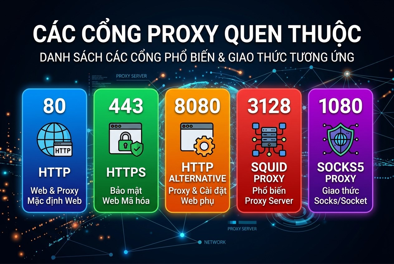 Các cổng proxy quen thuộc
