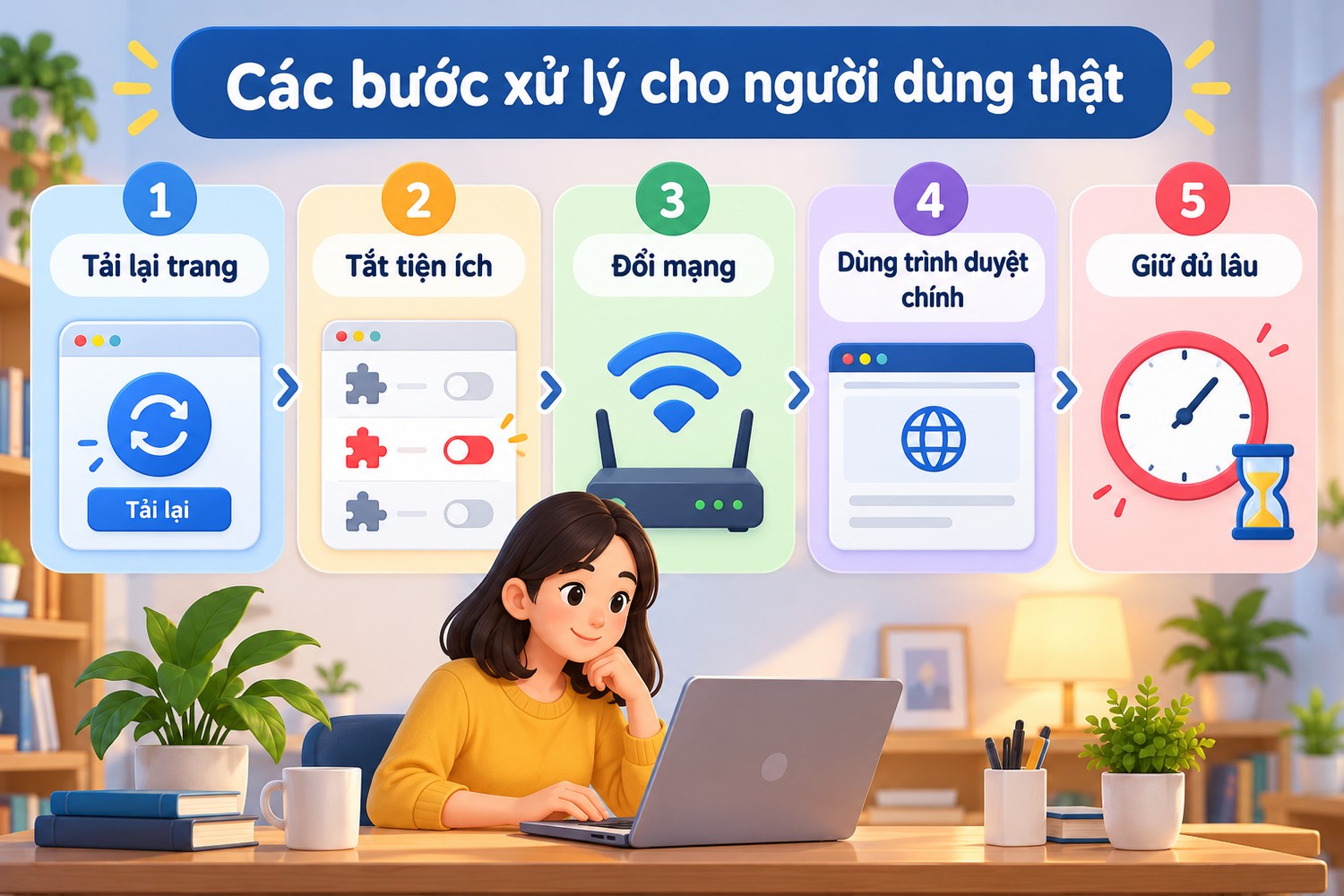 Các bước xử lý cho người dùng thật