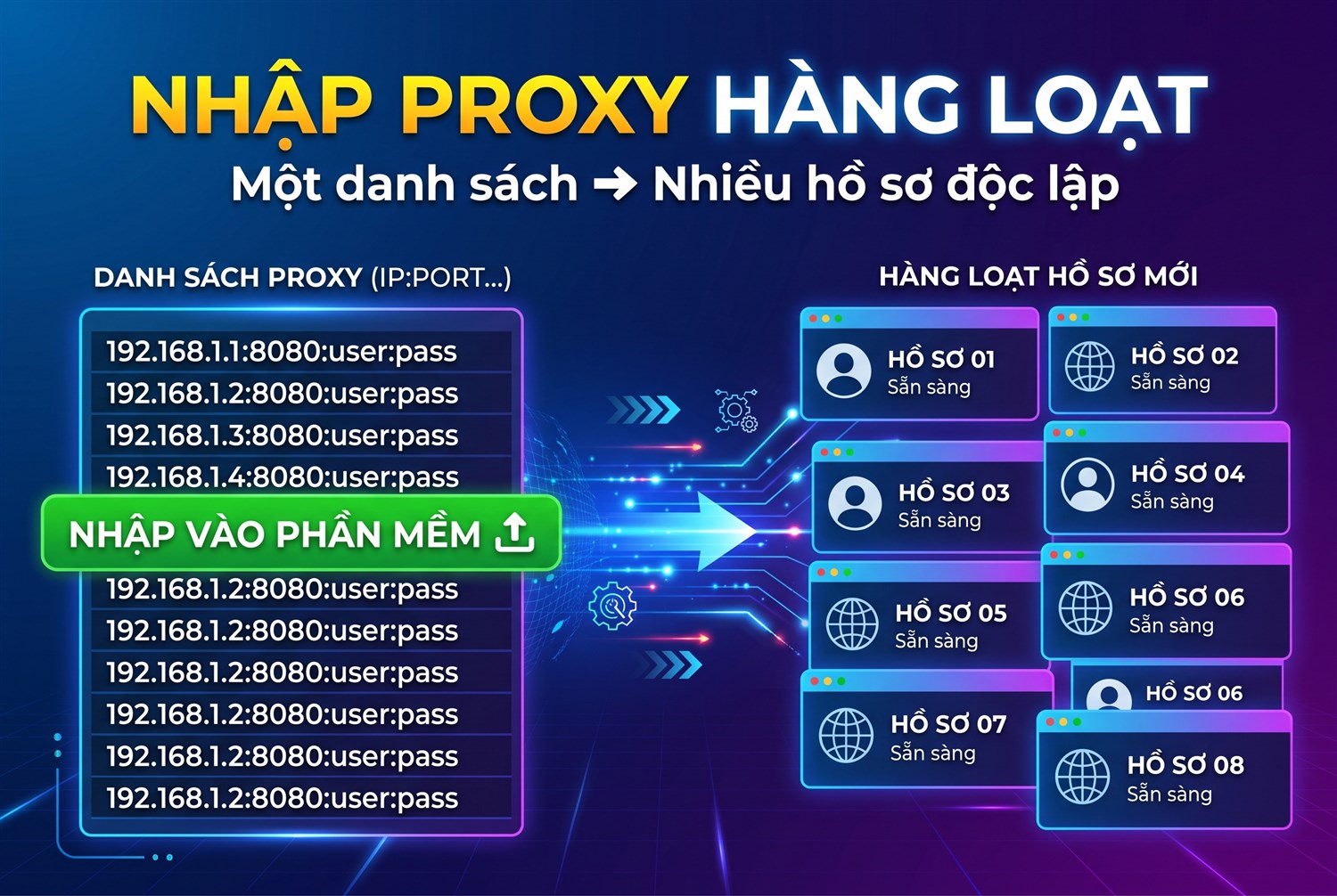 Nhập proxy hàng loạt