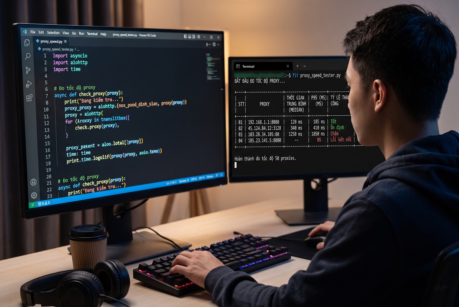 Đo tốc độ proxy bằng Python