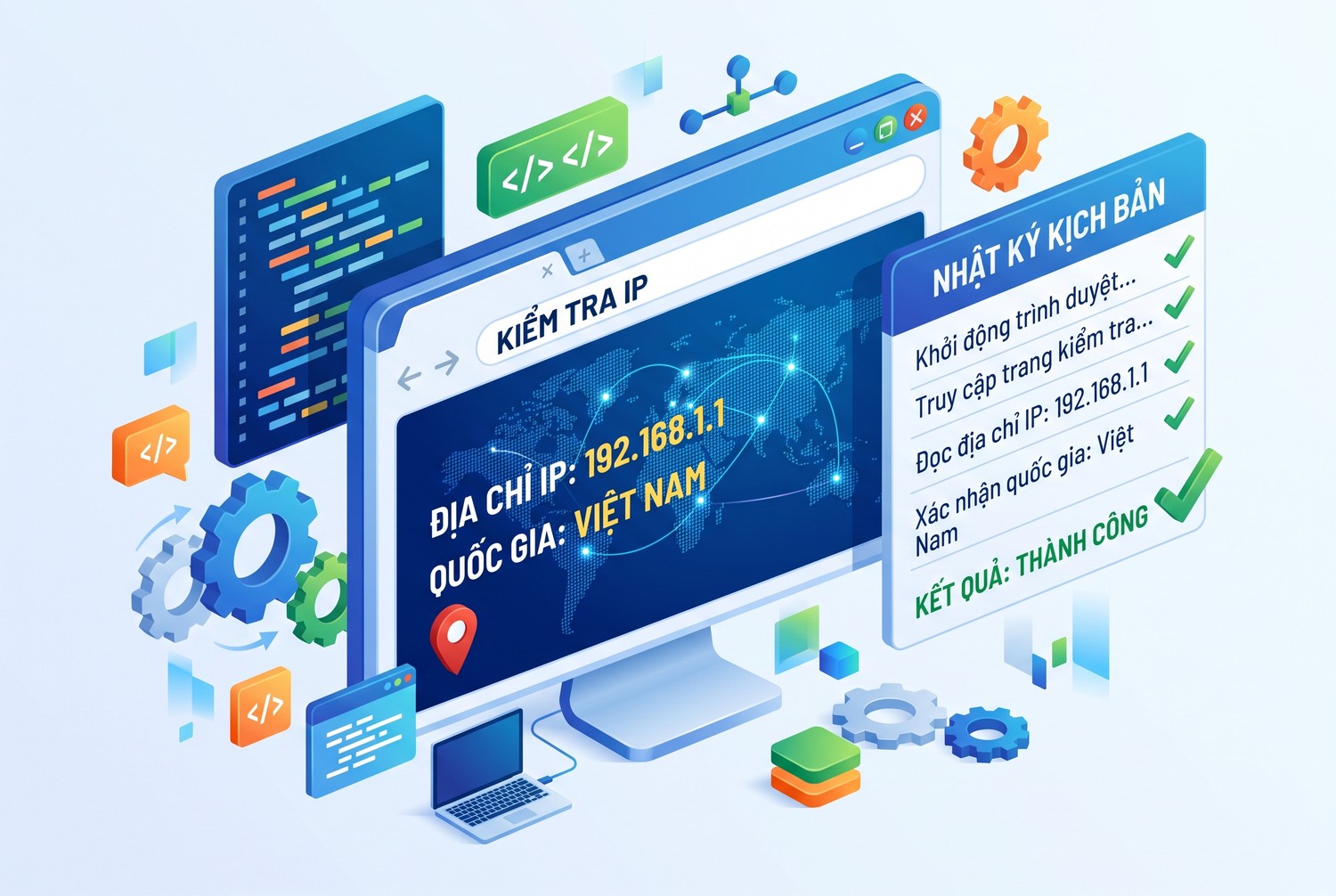 Kiểm tra IP trong kịch bản
