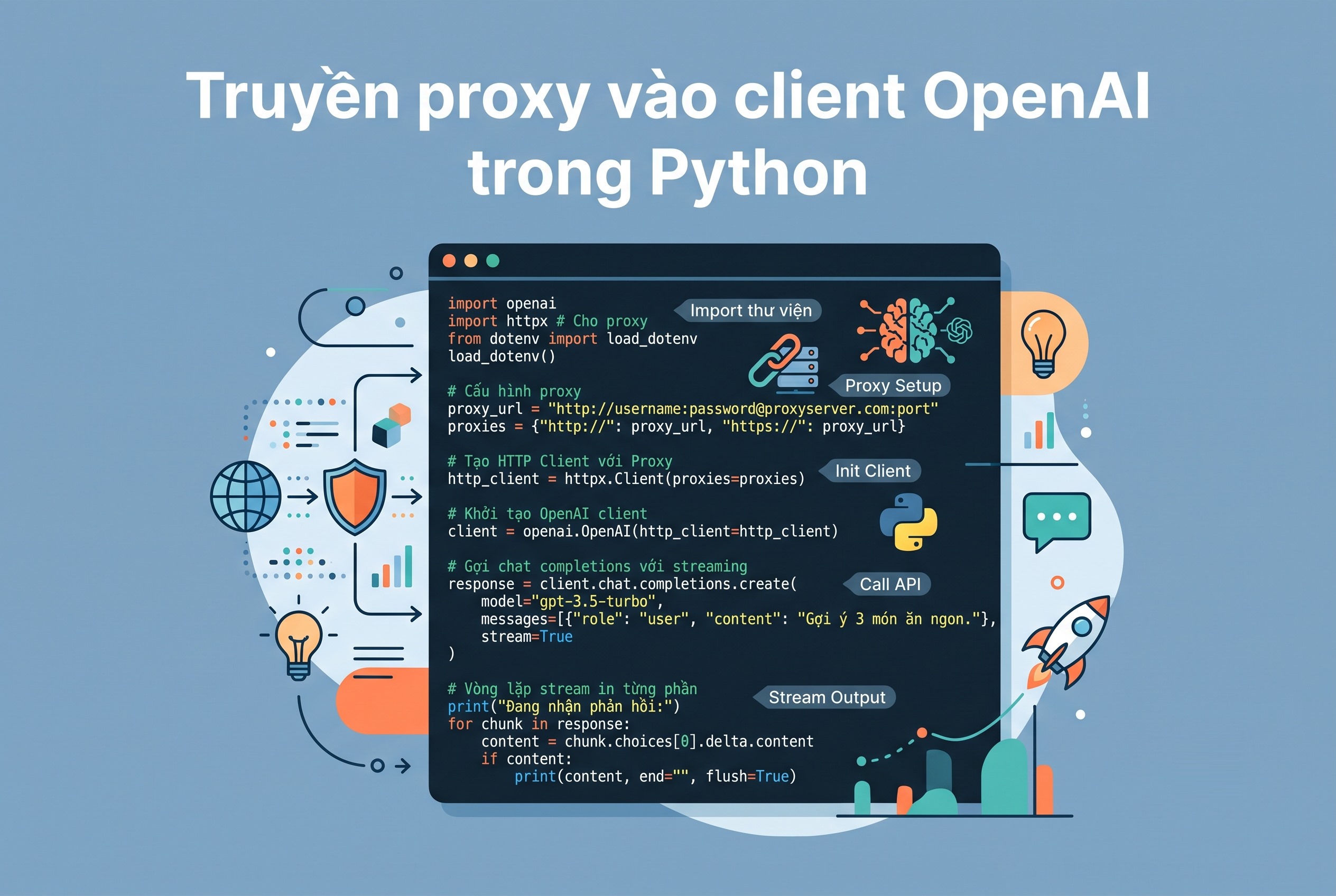 Truyền proxy vào client OpenAI trong Python