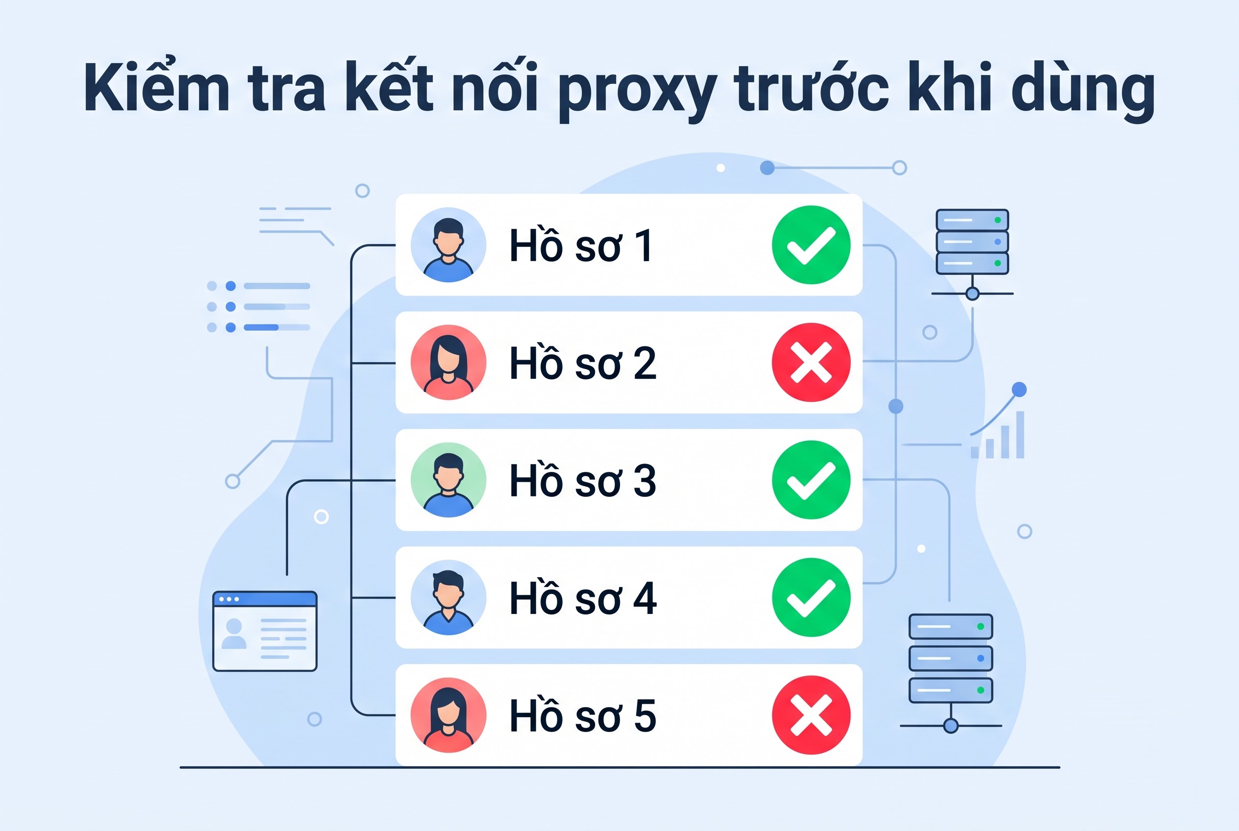 Kiểm tra kết nối proxy trước khi dùng
