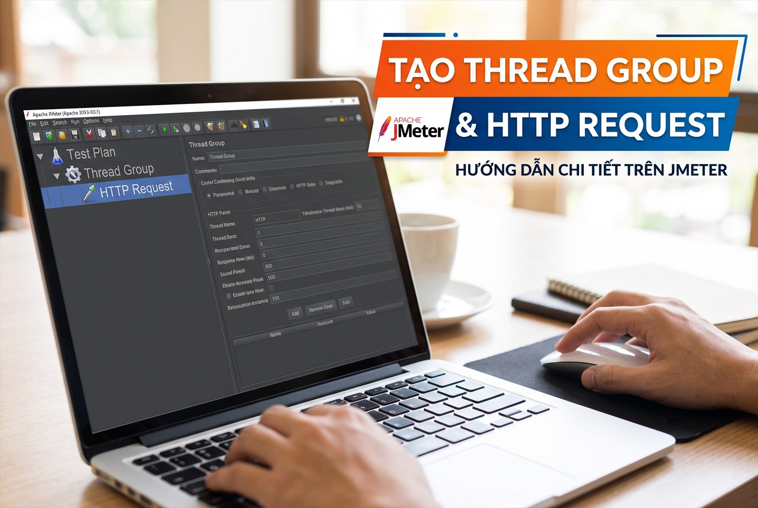 Tạo Thread Group và HTTP Request