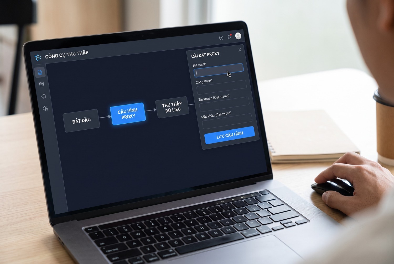 Cấu hình proxy trong công cụ thu thập