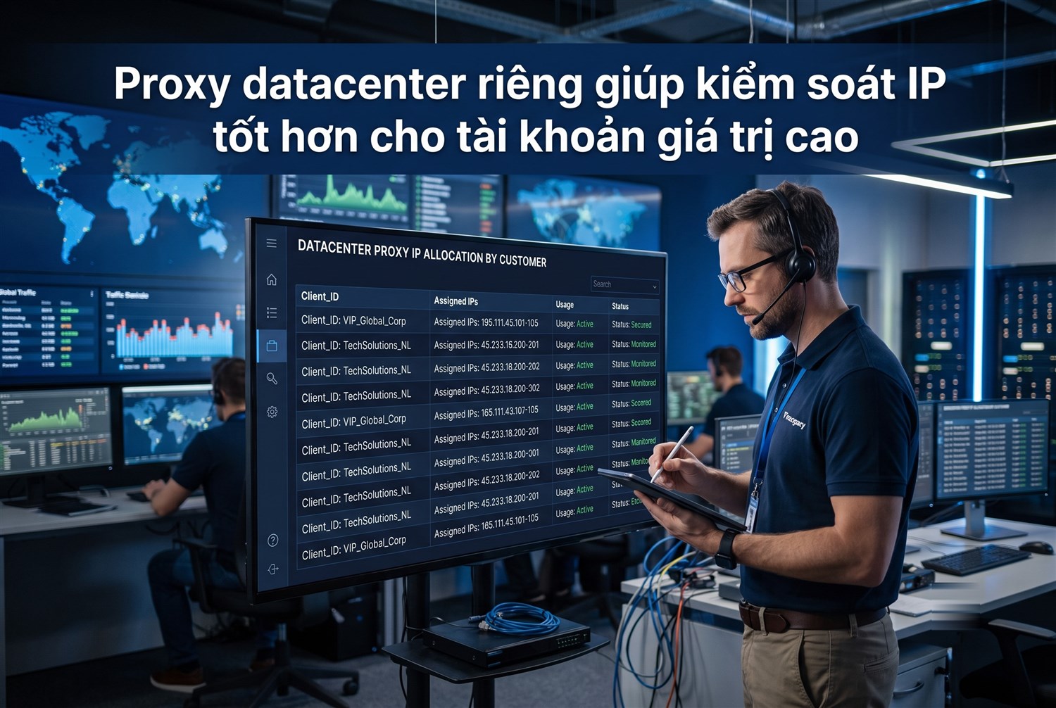Proxy datacenter riêng giúp kiểm soát IP tốt hơn cho tài khoản giá trị cao