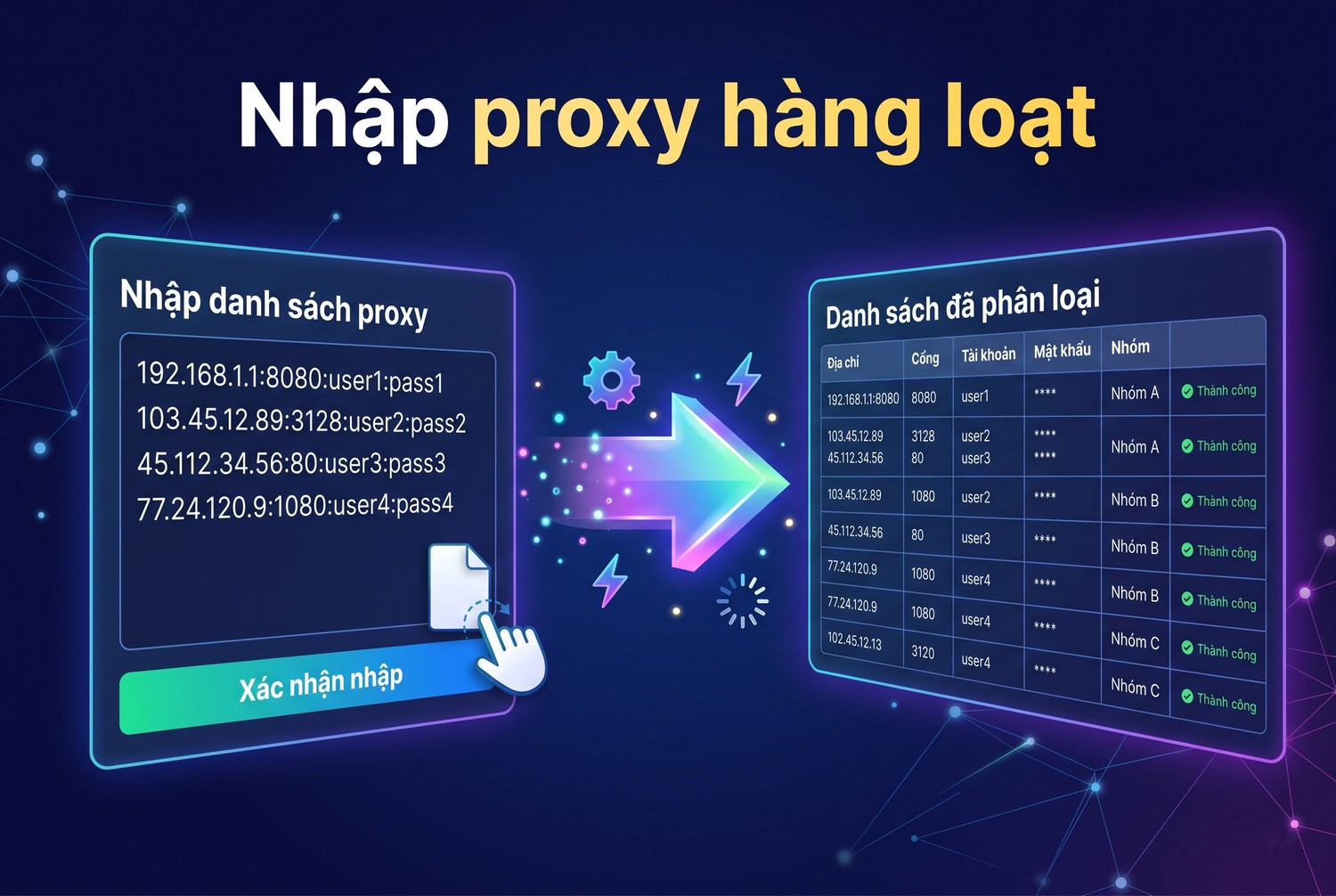 Nhập proxy hàng loạt