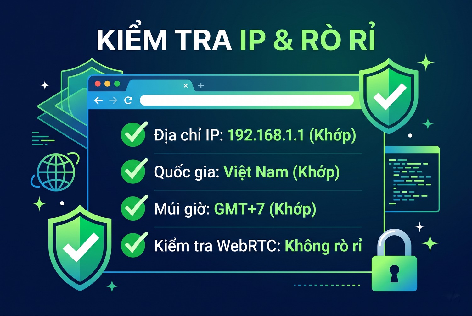 Kiểm tra IP và rò rỉ