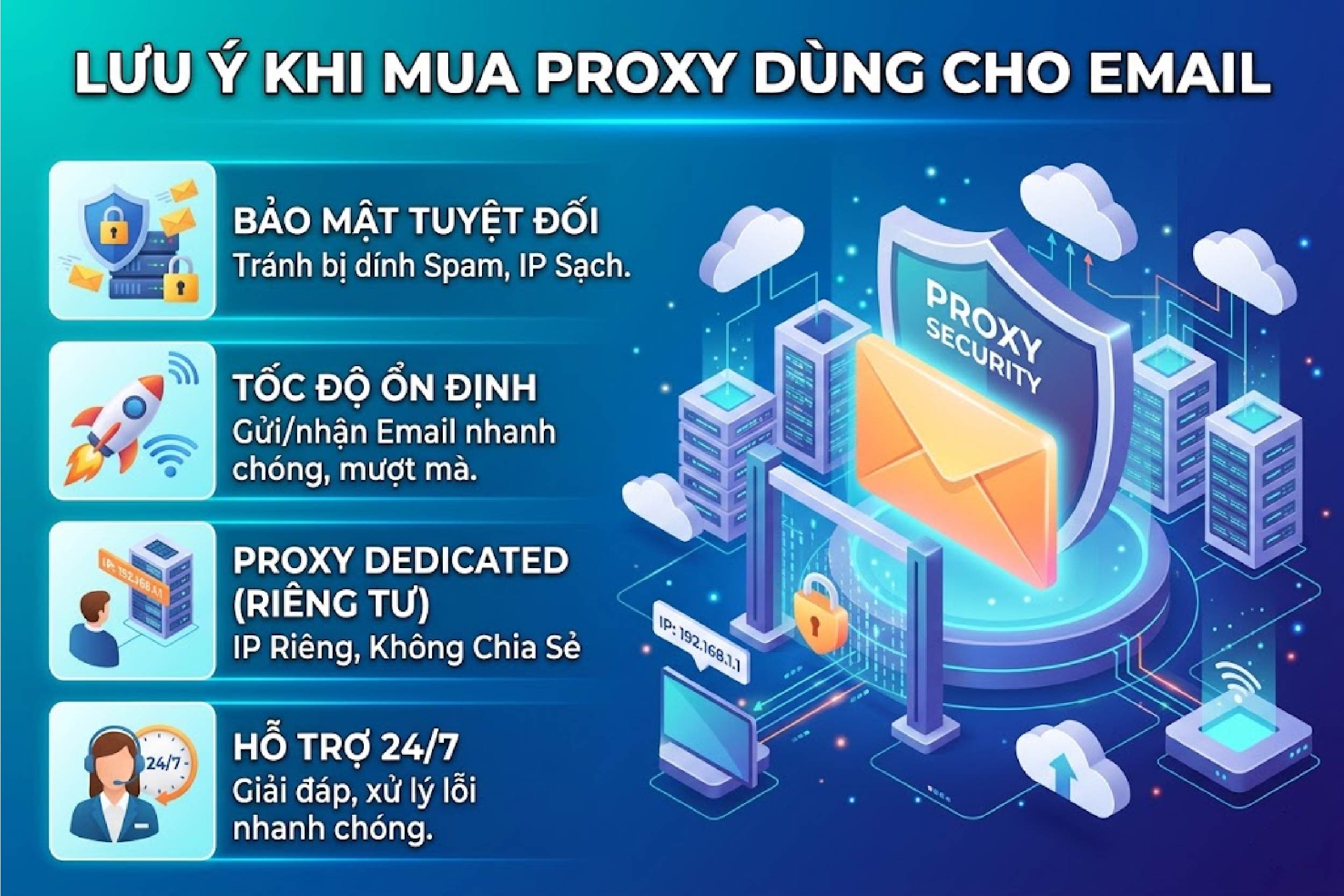 Lưu &yacute; khi mua proxy d&ugrave;ng cho email