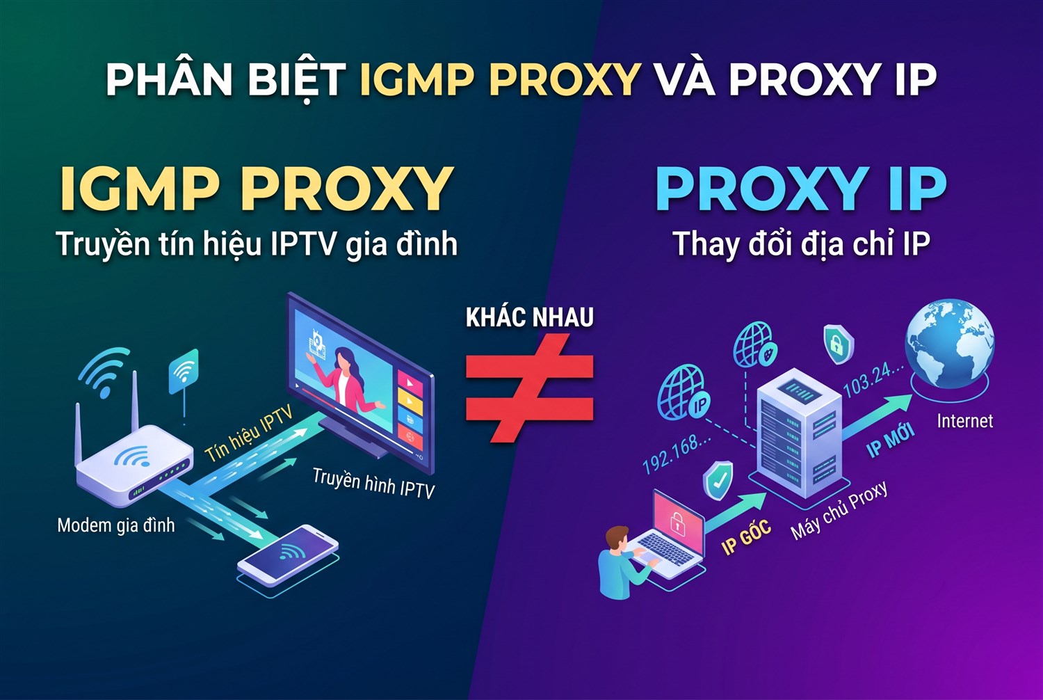 IGMP proxy khác proxy IP