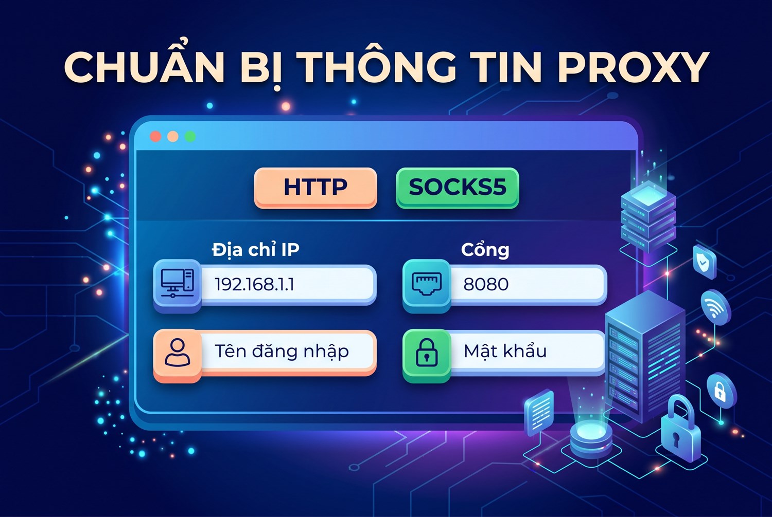 Chuẩn bị thông tin proxy
