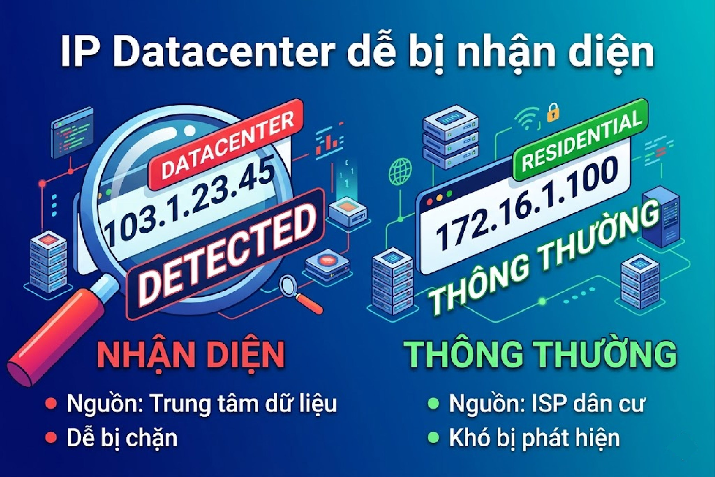 IP Datacenter dễ bị nhận diện