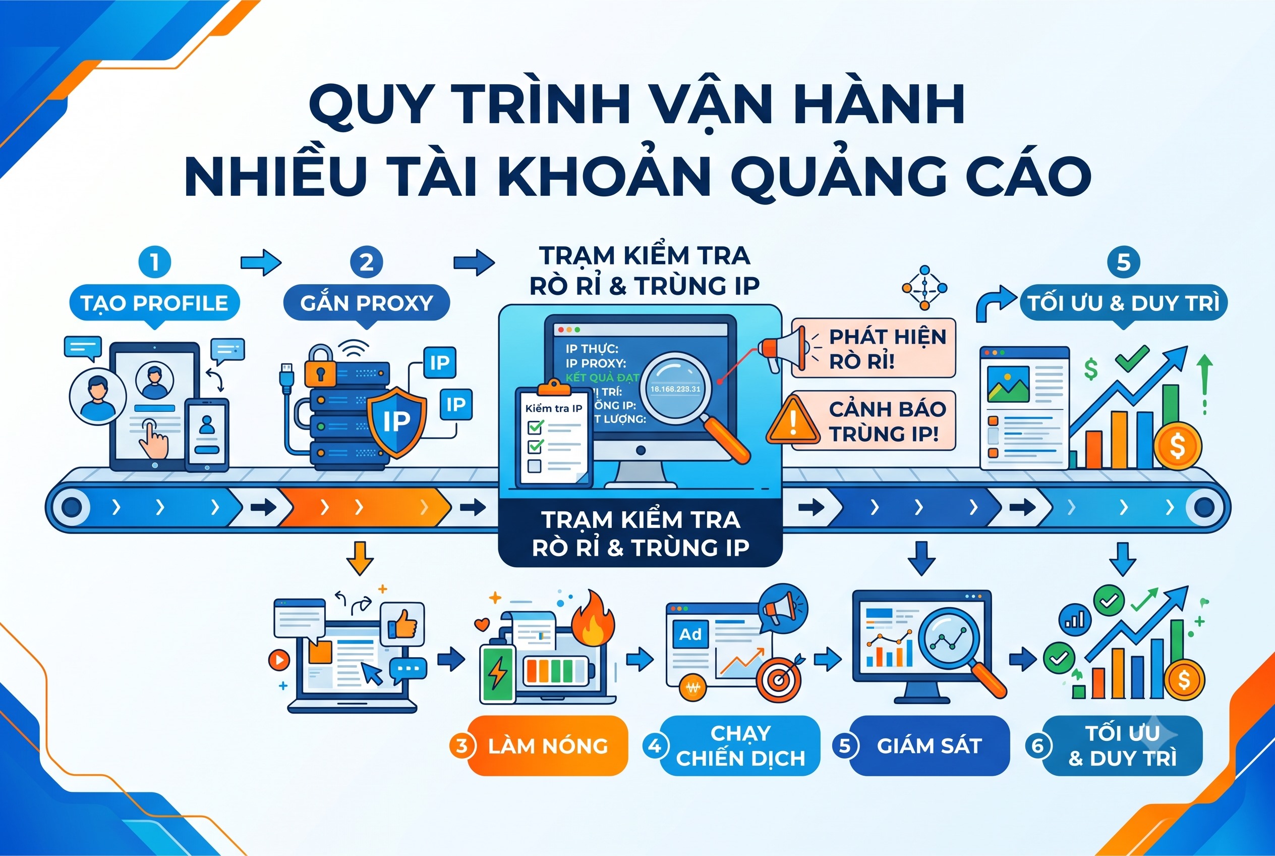 Quy trình vận hành nhiều tài khoản quảng cáo