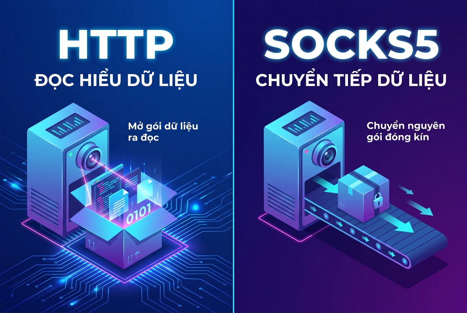 HTTP đọc hiểu, SOCKS5 chuyển tiếp