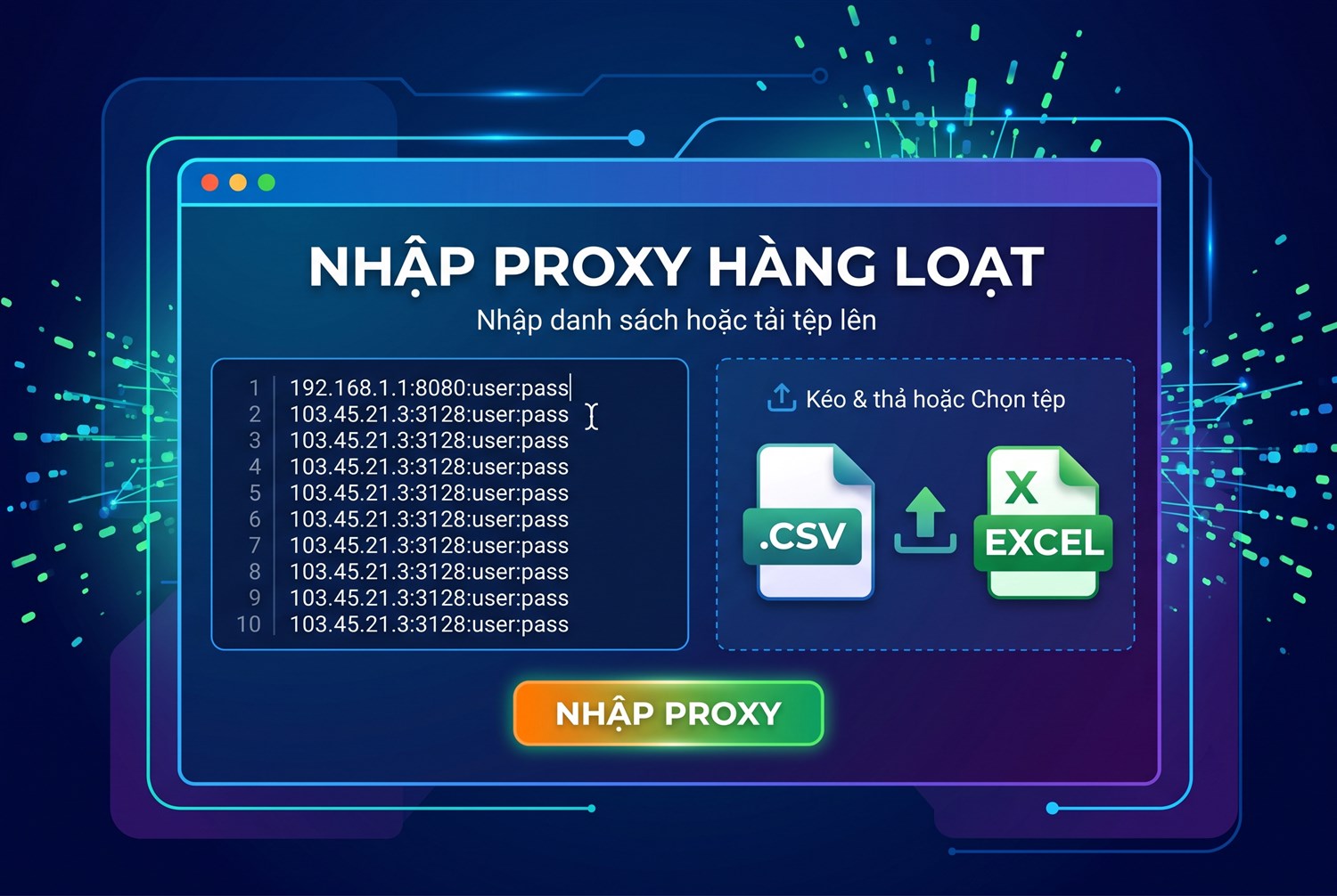 Nhập proxy hàng loạt