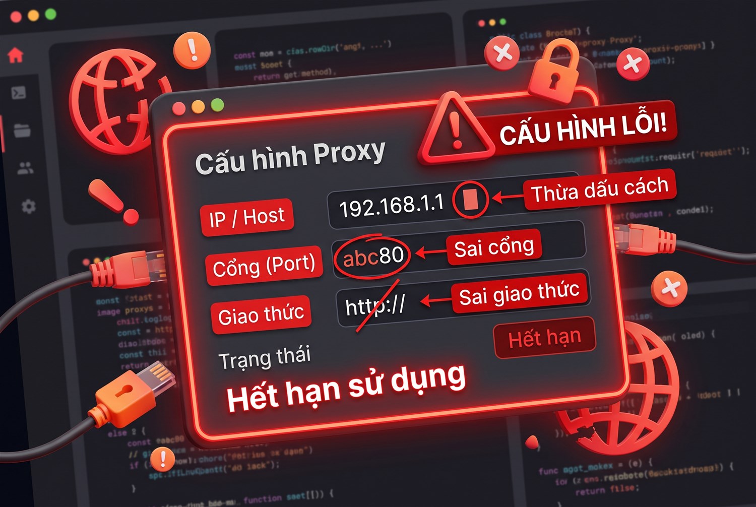 Lỗi thường gặp khi thêm proxy
