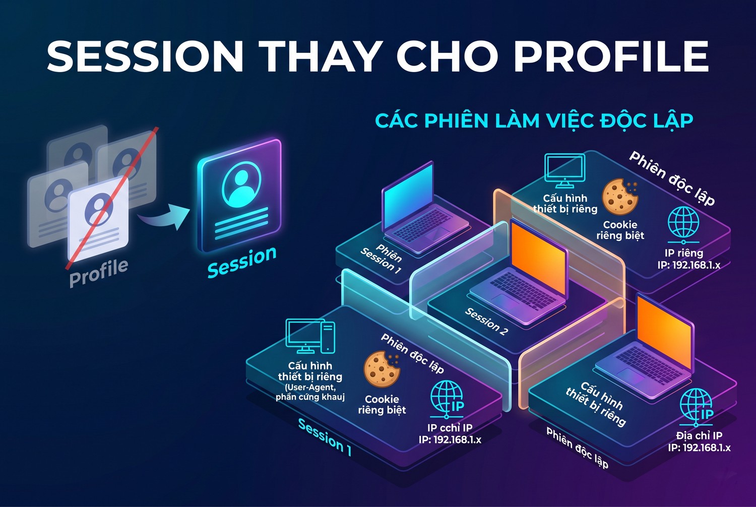 Session thay cho profile
