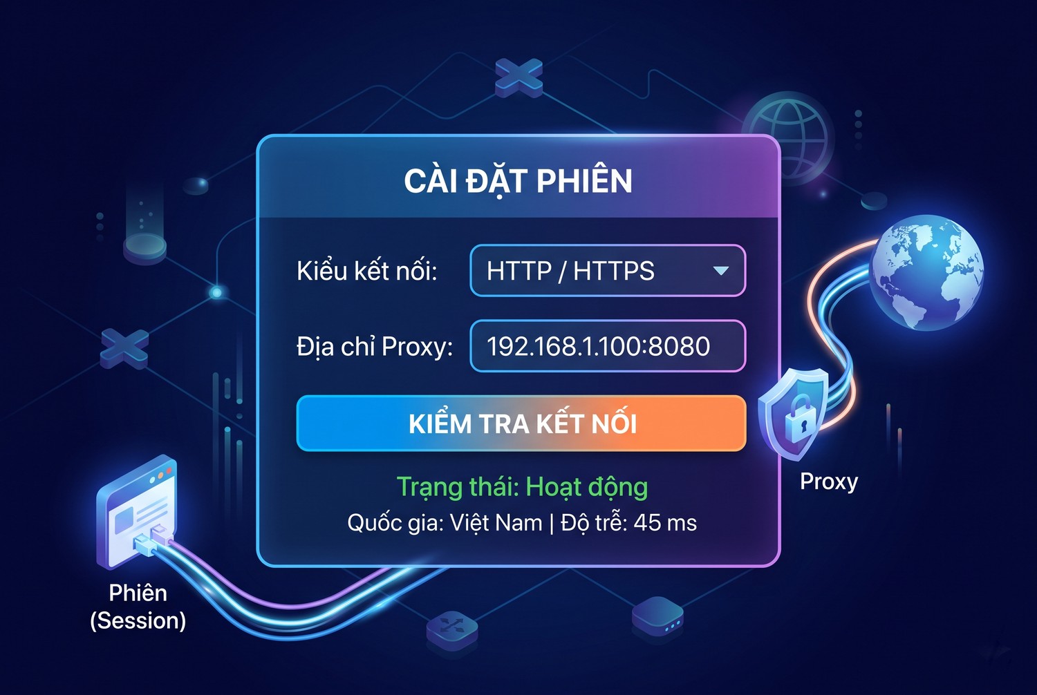 Gắn proxy cho session