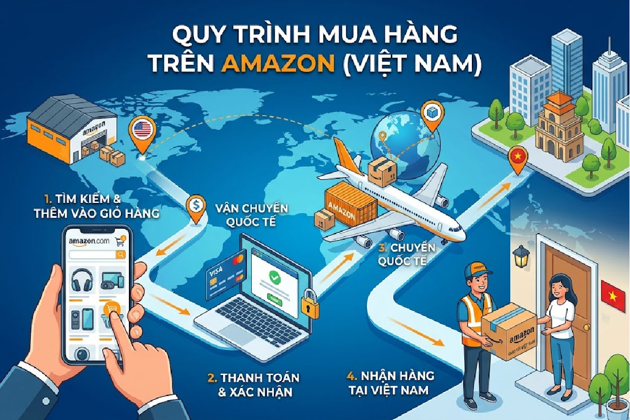 Mua h&agrave;ng k&ecirc;nh Amazon