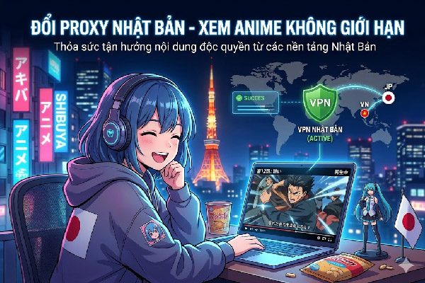 Đổi proxy Nhật Bản xem anime