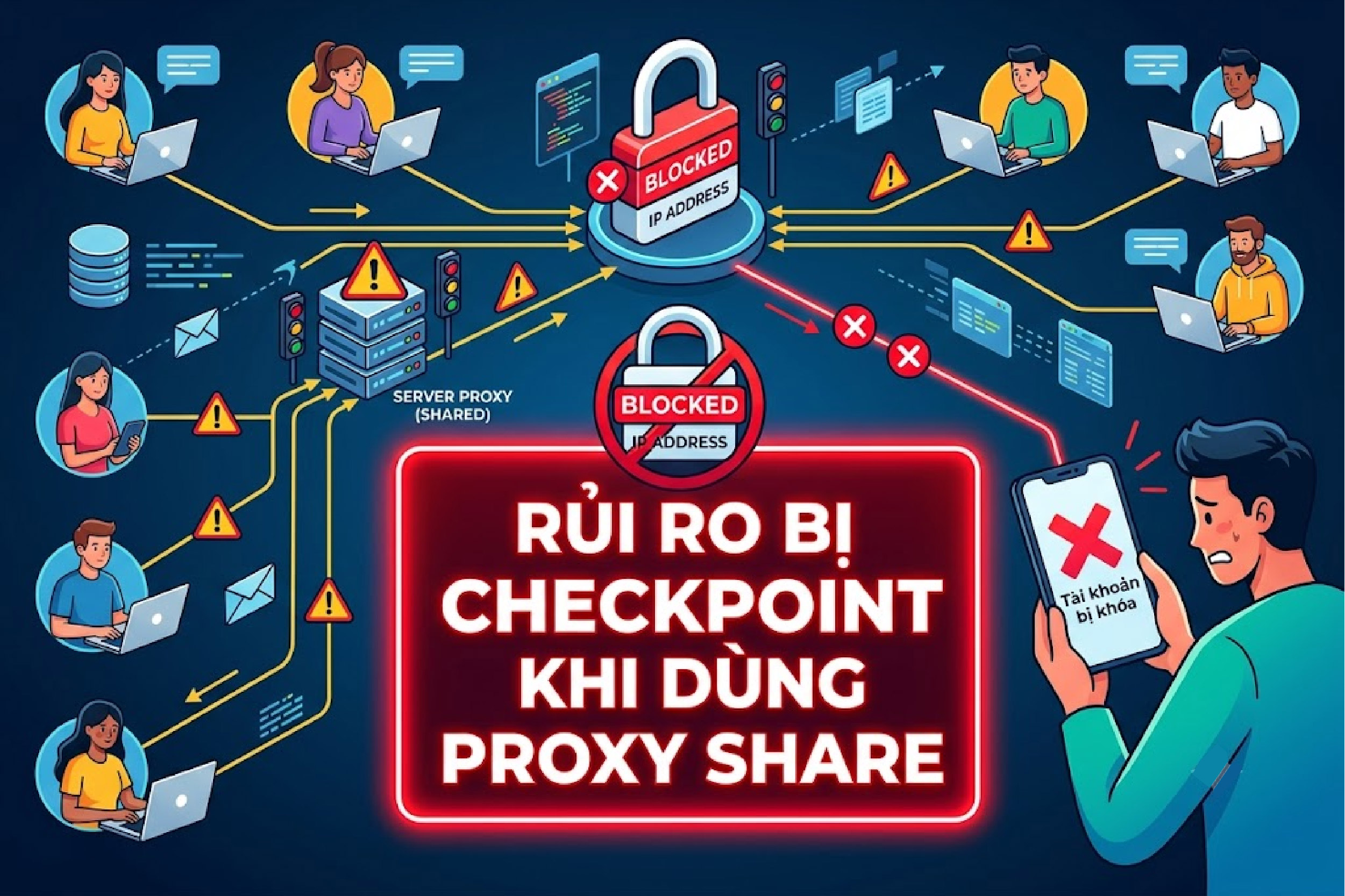 Rủi ro bị checkpoint khi dùng proxy share
