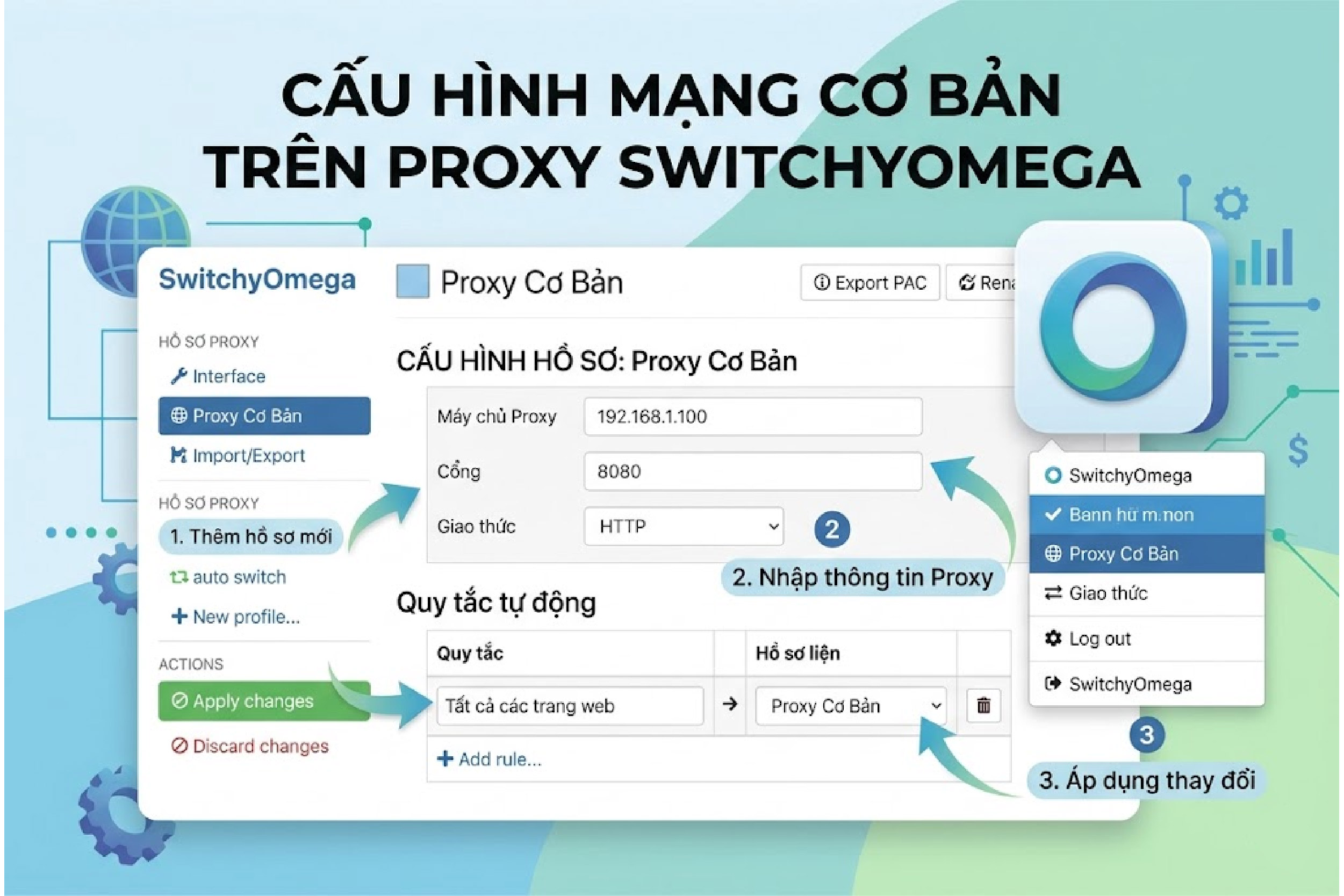 Cấu hình mạng Proxy SwitchyOmega