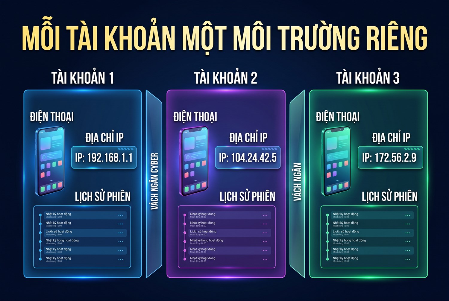 Mỗi tài khoản một môi trường riêng