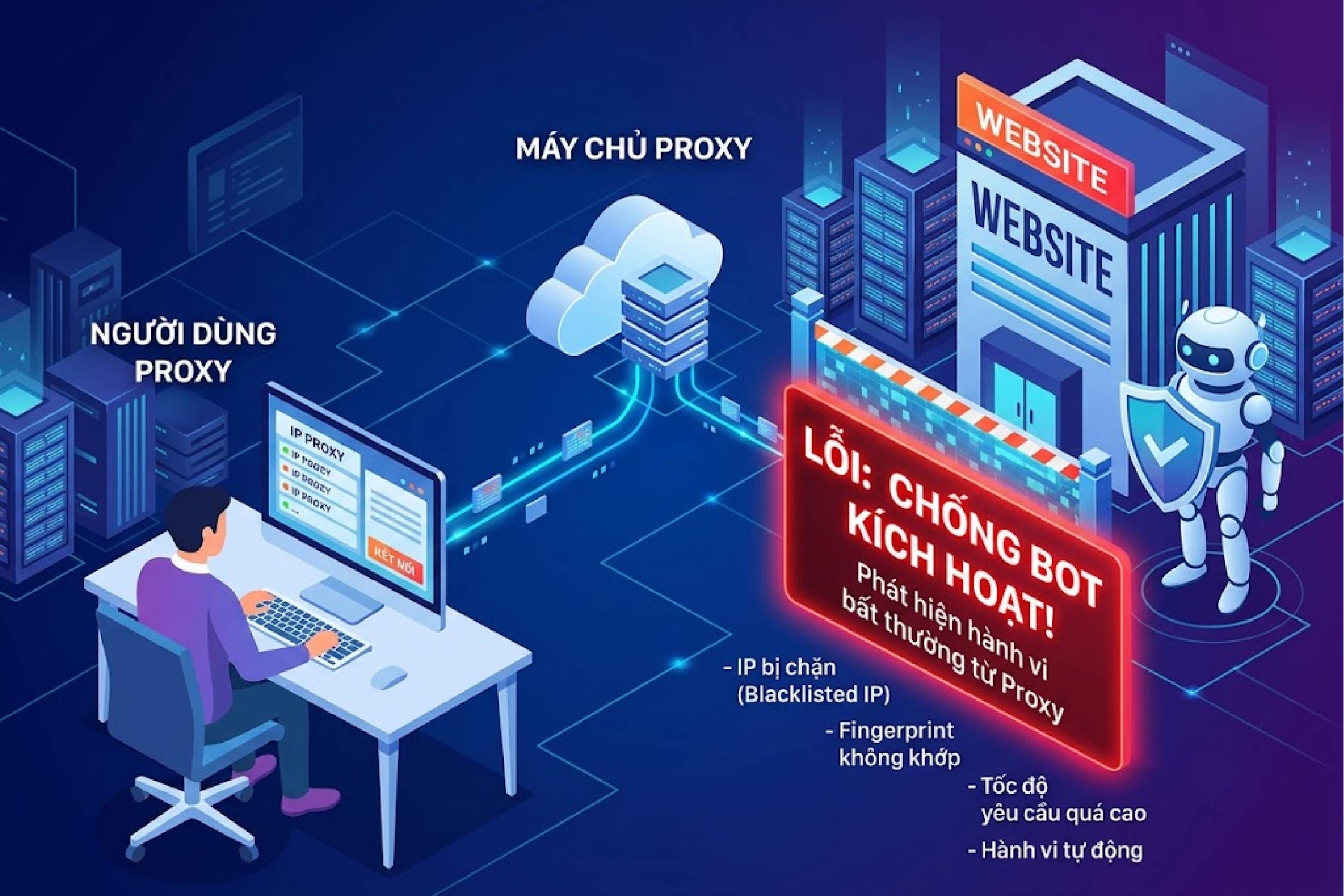 Lỗi chống bot khi dùng proxy