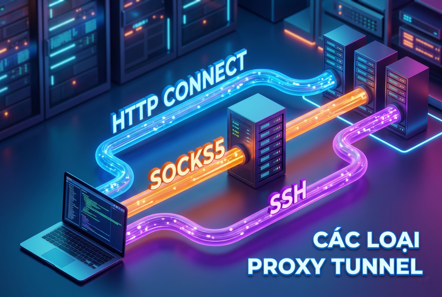 Các loại proxy tunnel HTTP CONNECT, SOCKS5 và SSH