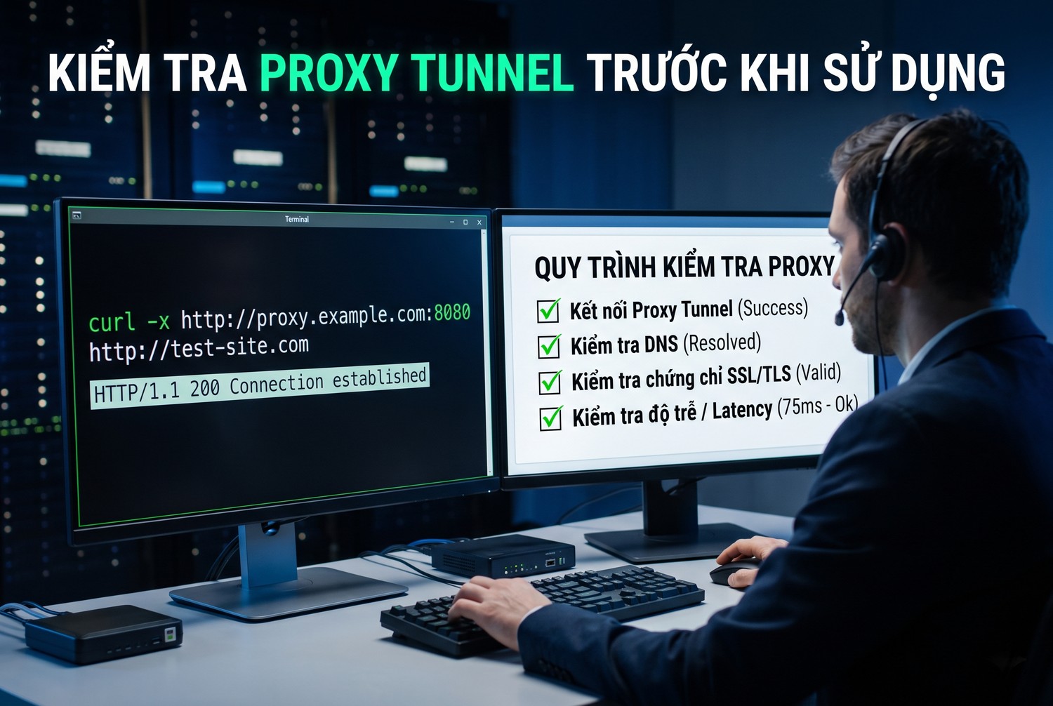 Kiểm tra proxy tunnel trước khi sử dụng