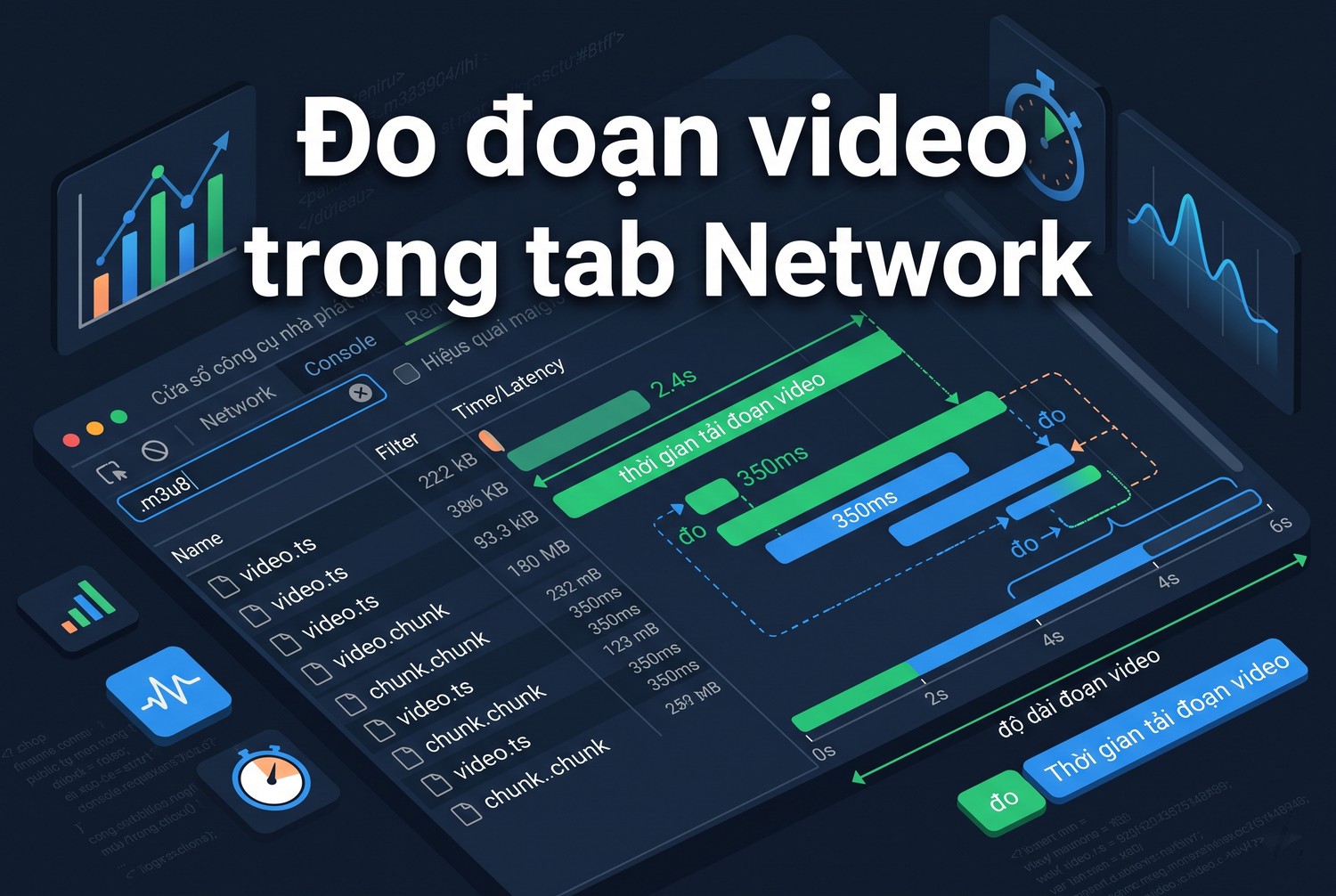Đo đoạn video trong tab Network