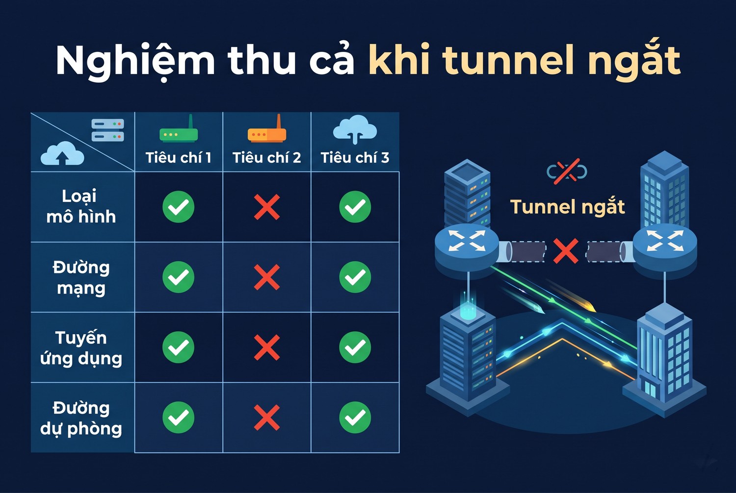Nghiệm thu cả khi tunnel ngắt