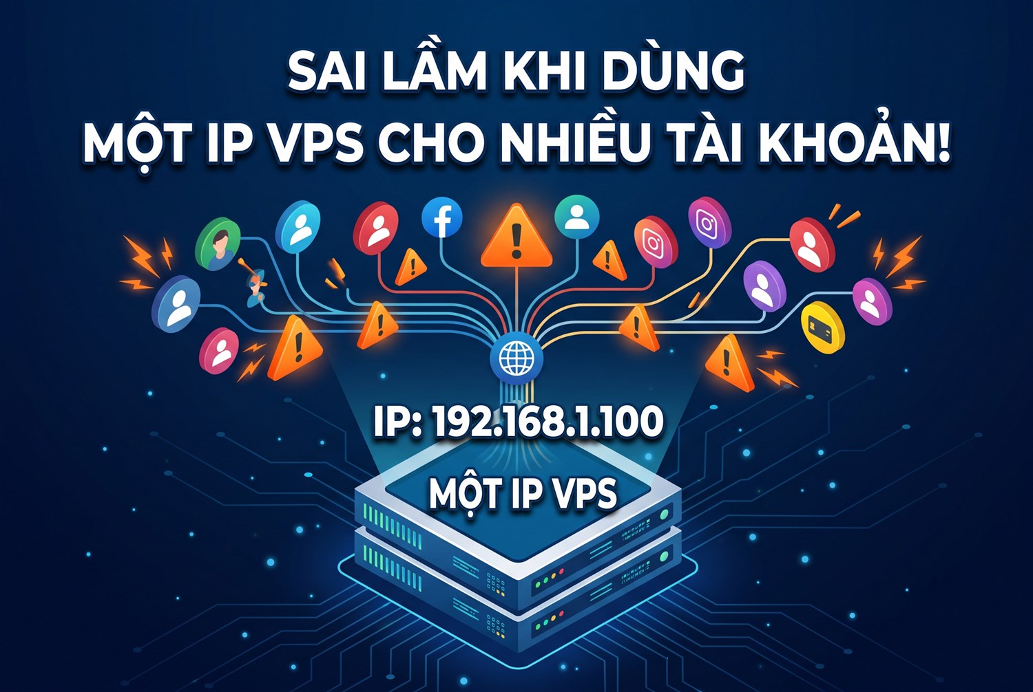 Sai lầm khi dùng một IP VPS cho nhiều tài khoản