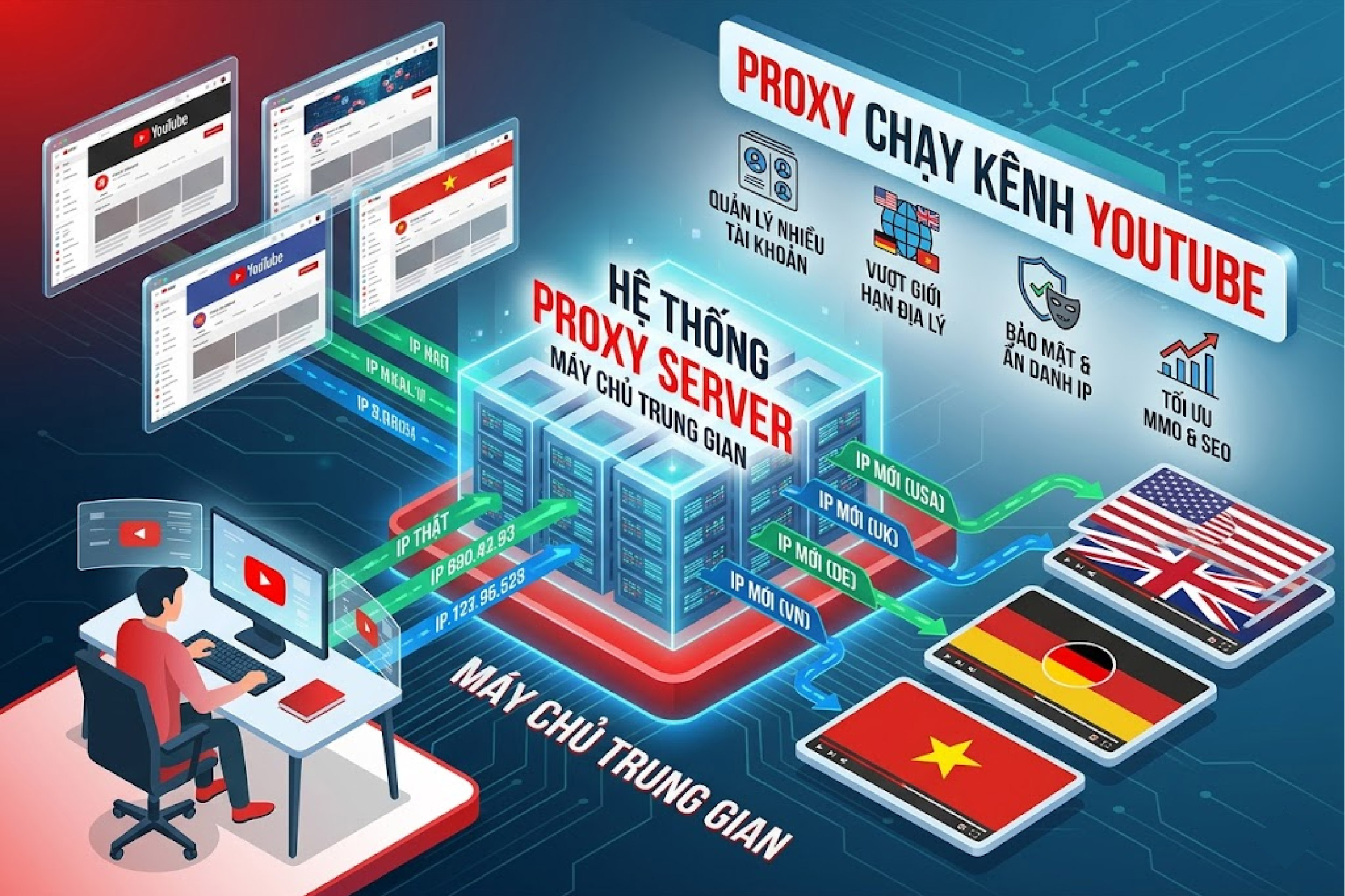 Proxy chạy kênh Youtube