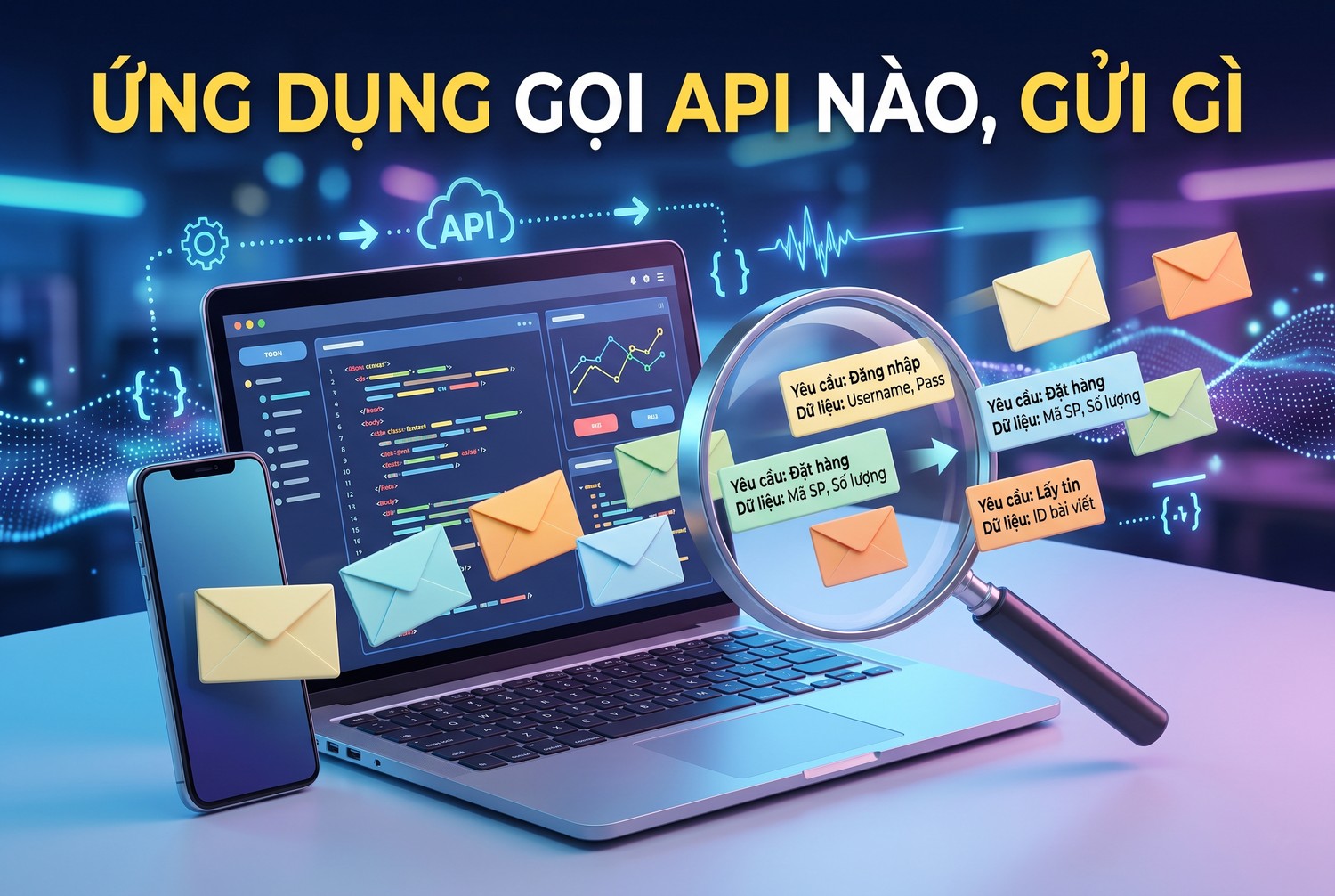 Ứng dụng gọi API nào, gửi gì