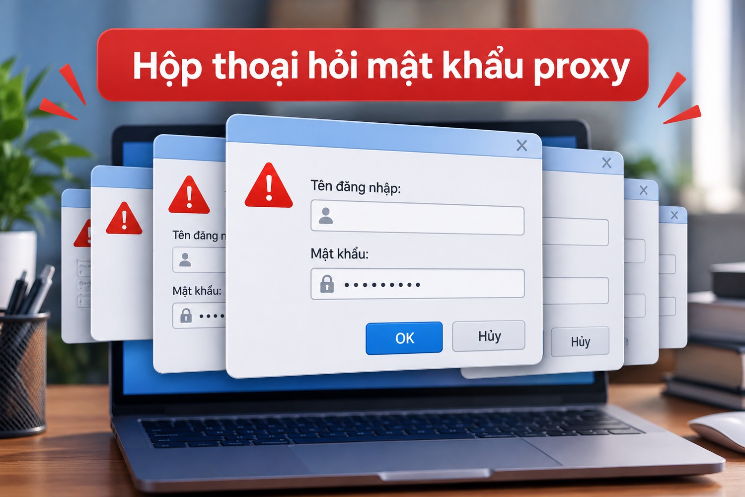 Hộp thoại hỏi mật khẩu proxy