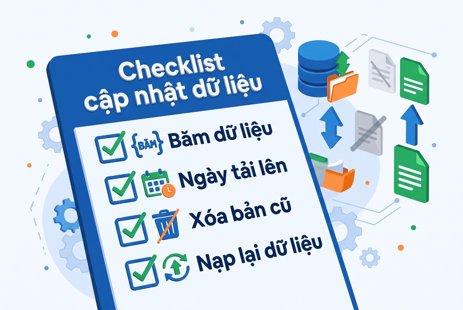 Checklist cập nhật dữ liệu