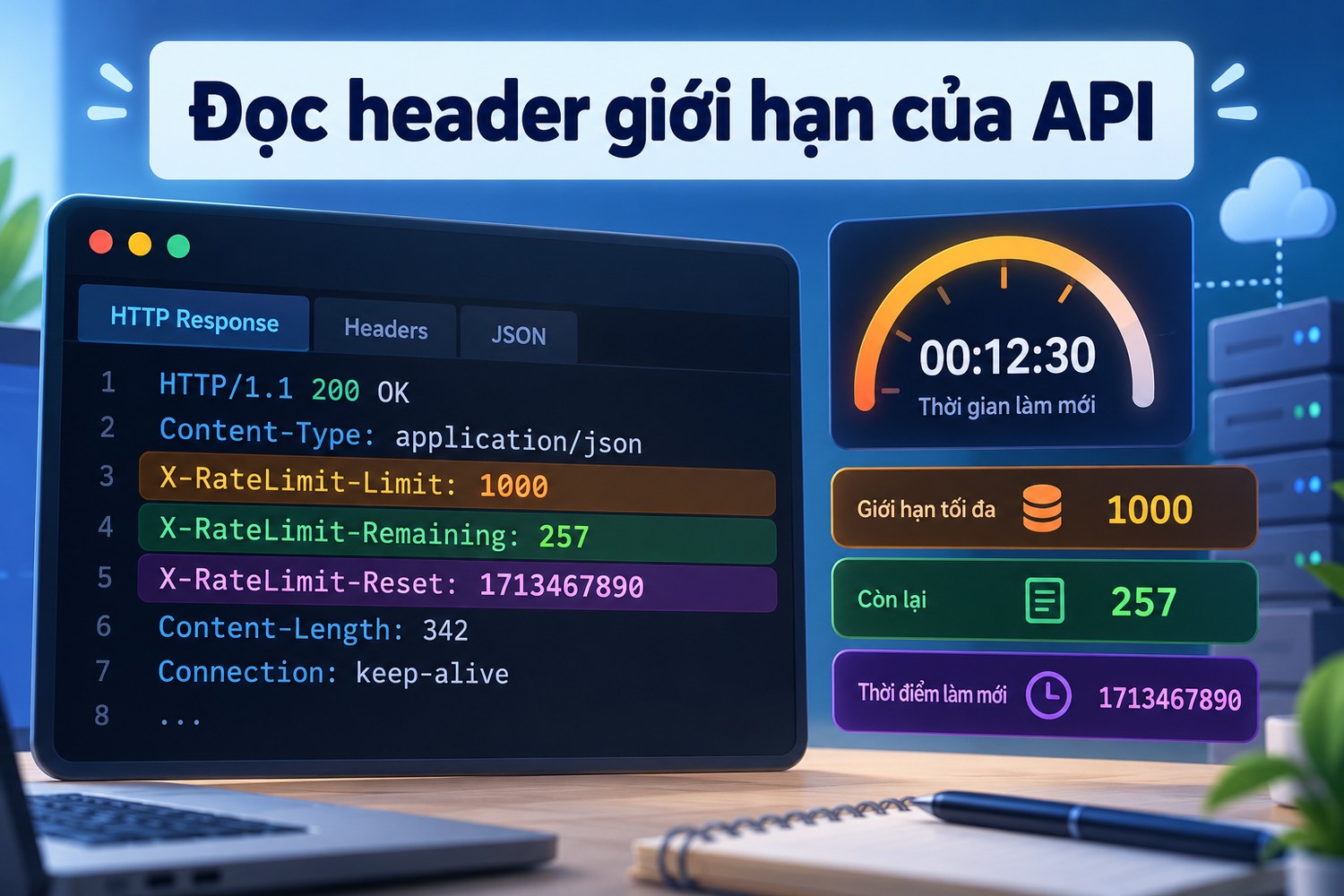 Đọc header giới hạn của API