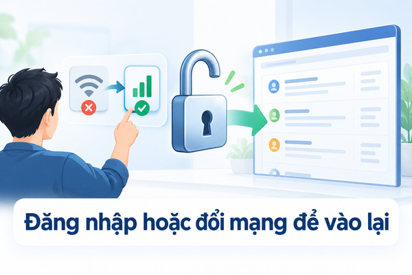 Đăng nhập hoặc đổi mạng để vào lại