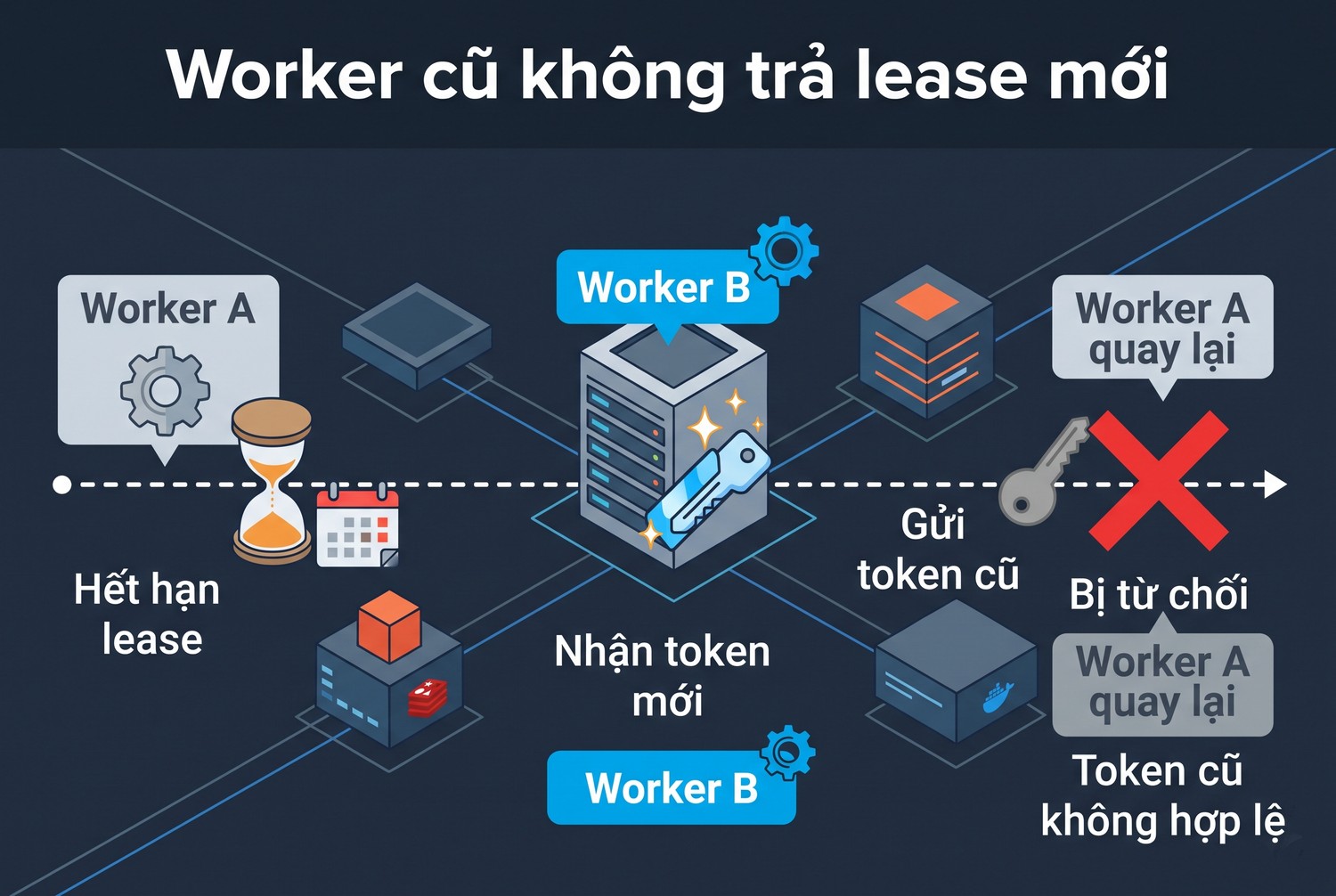Worker cũ không trả lease mới