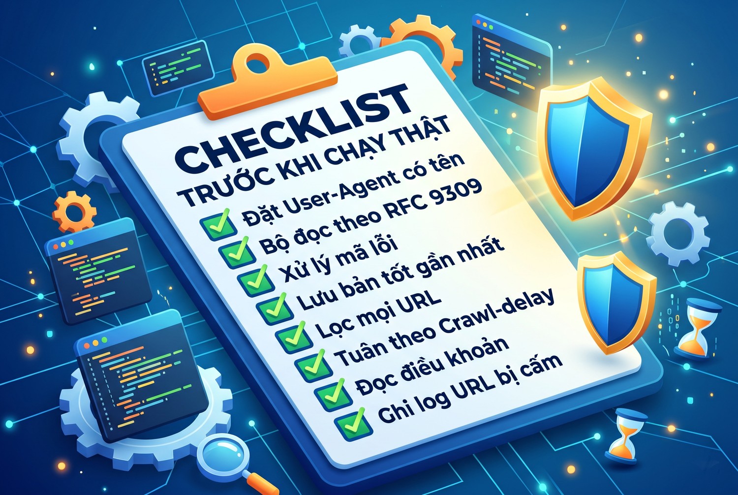 Checklist trước khi chạy thật