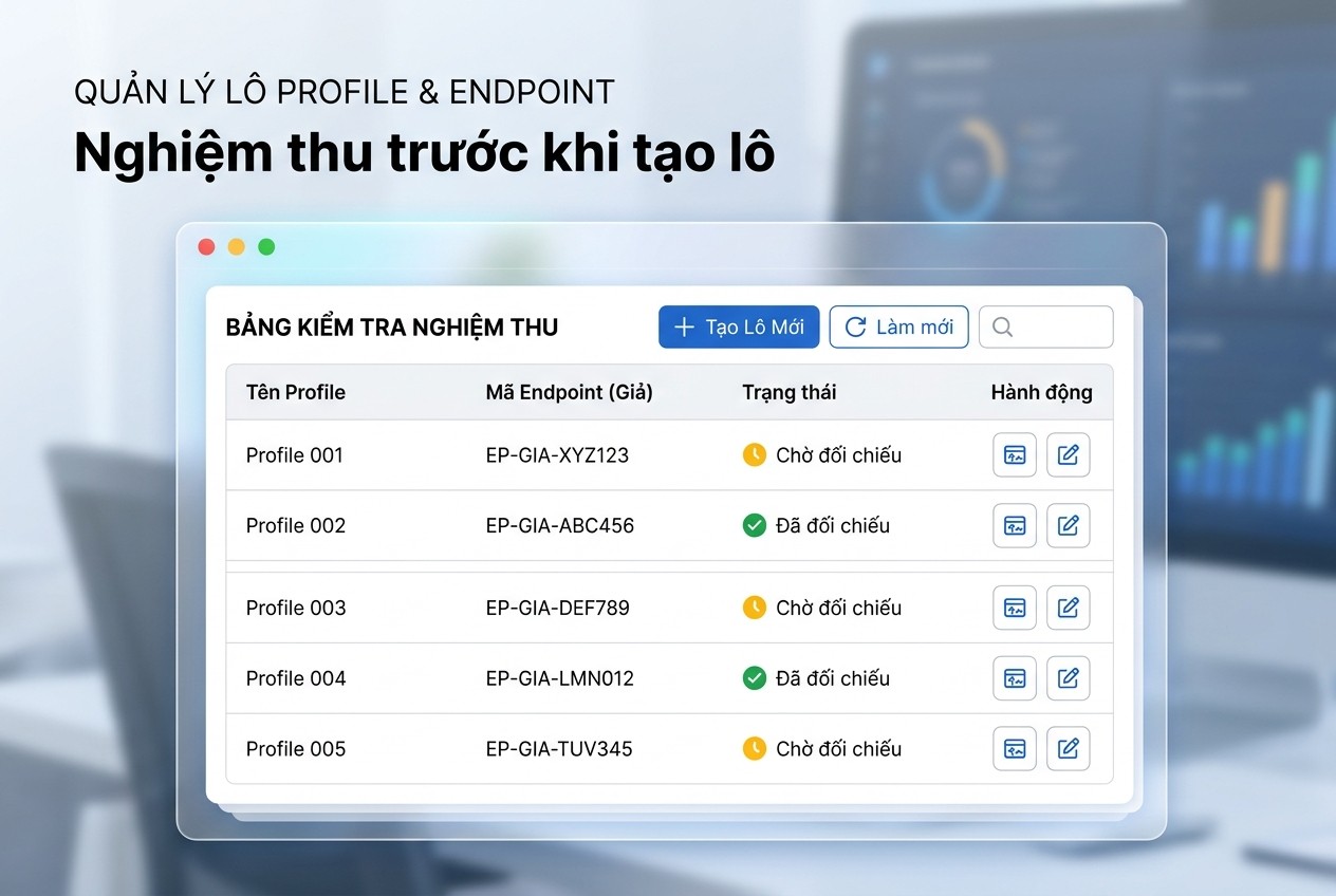 Nghiệm thu trước khi tạo lô