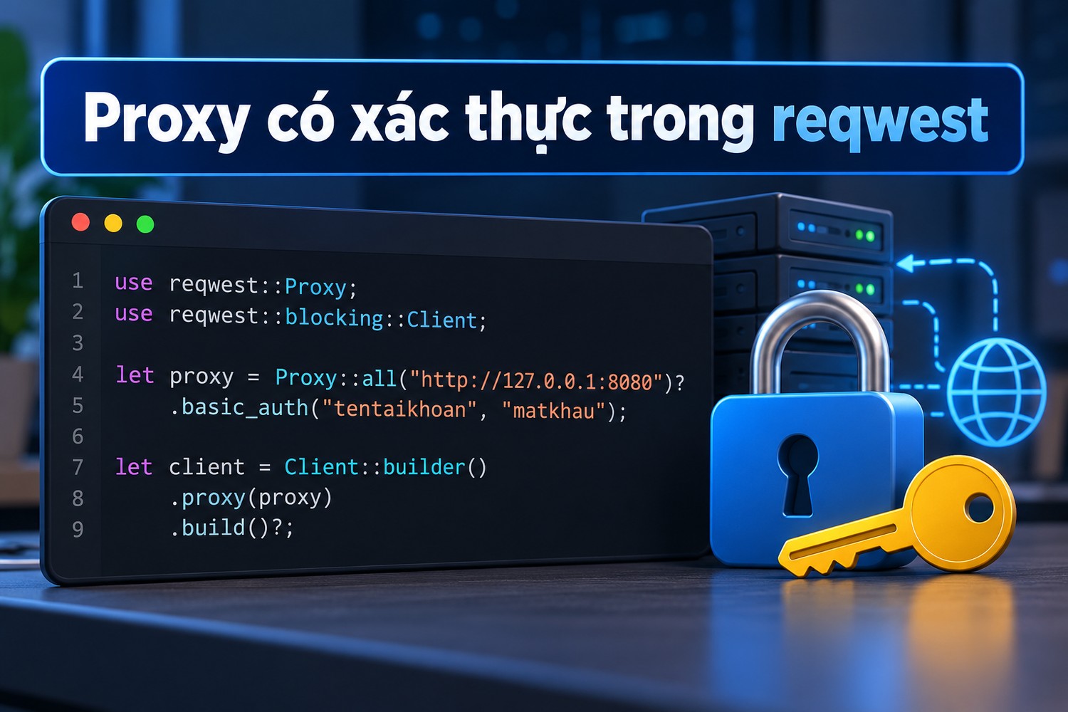 Proxy có xác thực trong reqwest