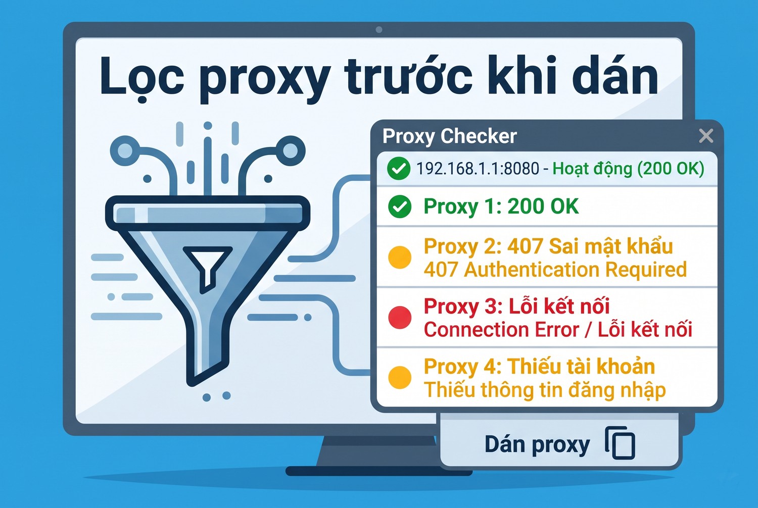 Lọc proxy trước khi dán