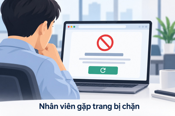 Nhân viên gặp trang bị chặn