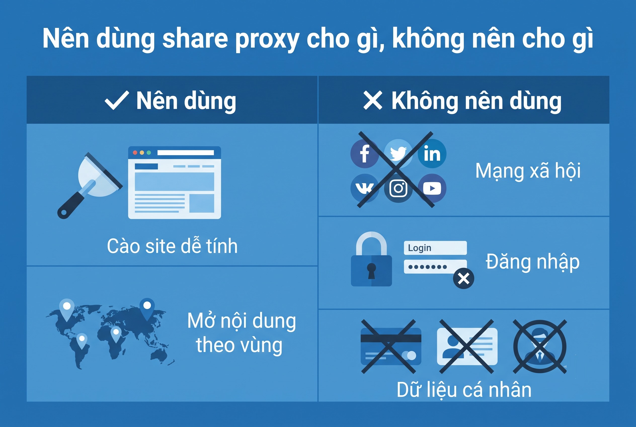 N&ecirc;n d&ugrave;ng share proxy cho g&igrave;, kh&ocirc;ng n&ecirc;n cho g&igrave;