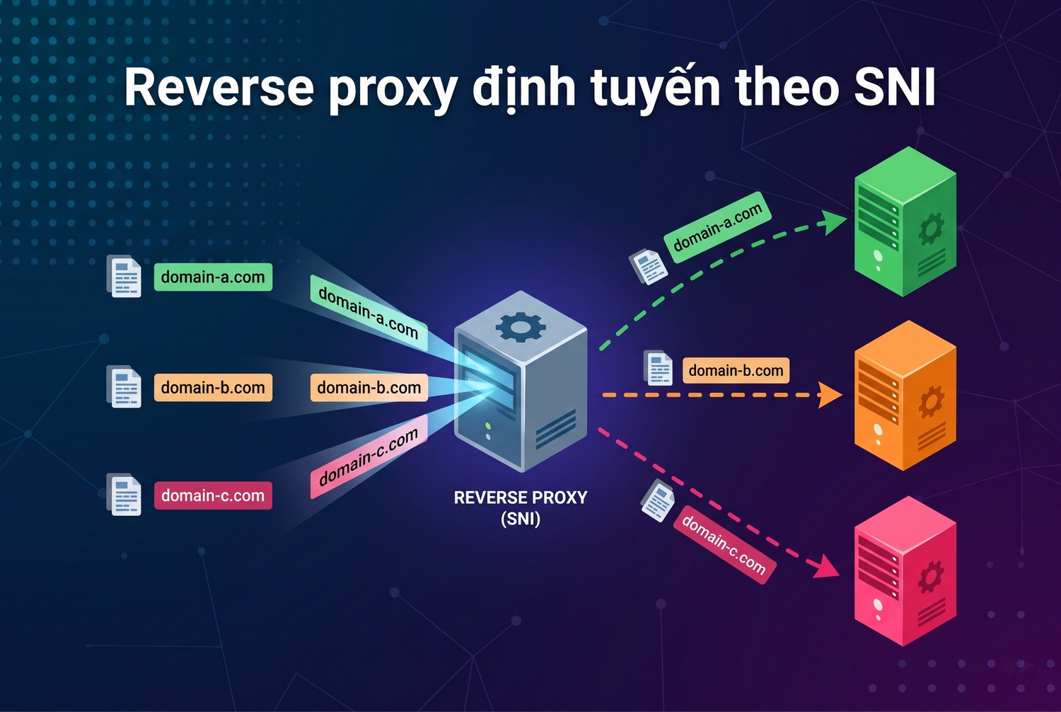 Reverse proxy định tuyến theo SNI