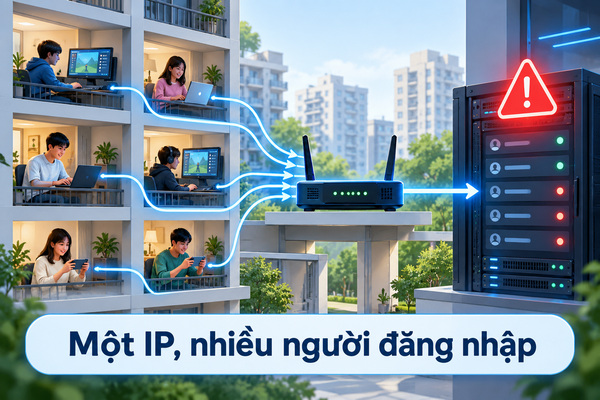 Một IP, nhiều người đăng nhập