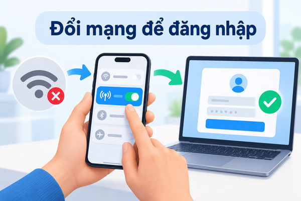 Đổi mạng để đăng nhập