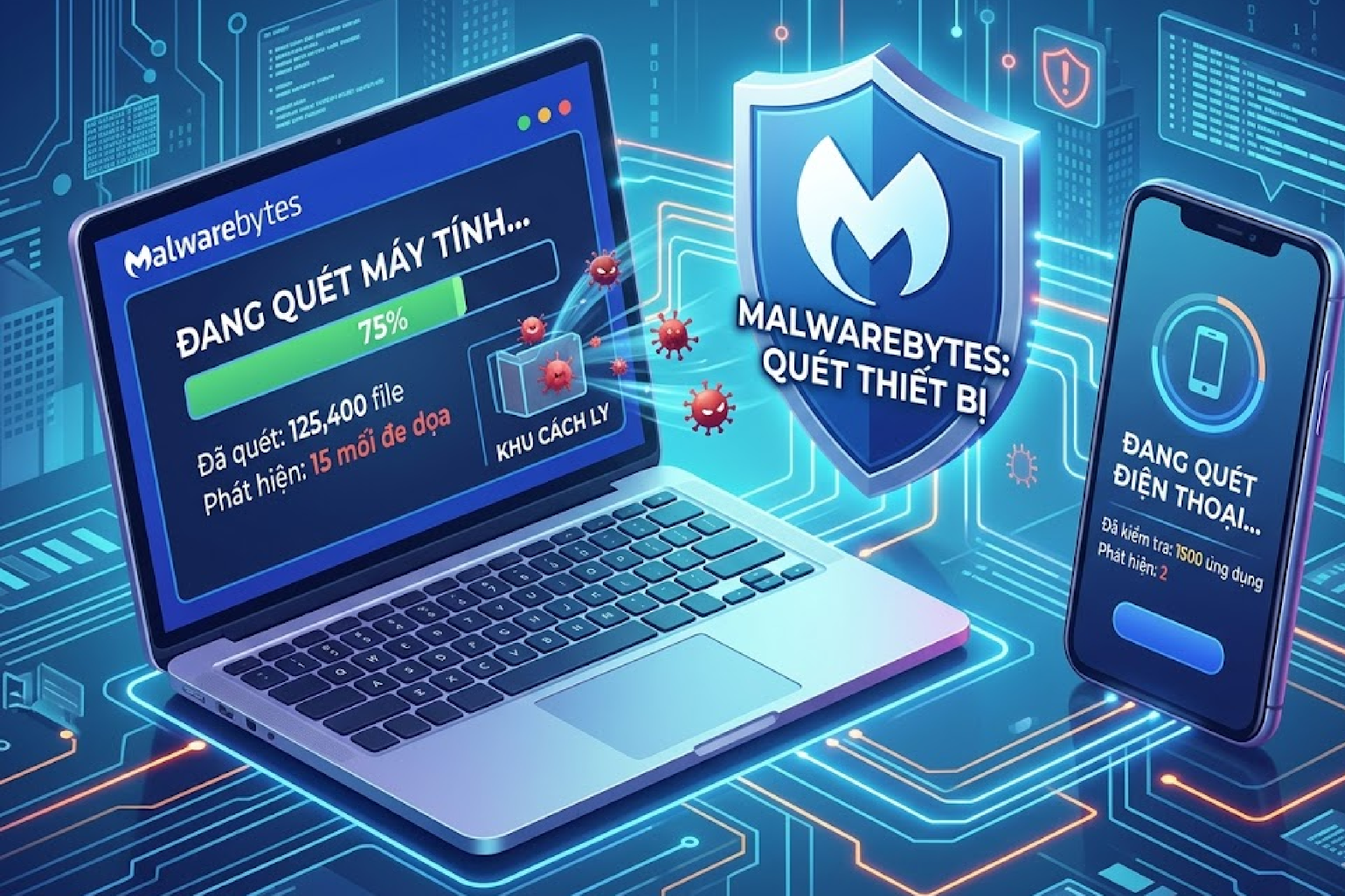 Malwarebytes quét thiết bị